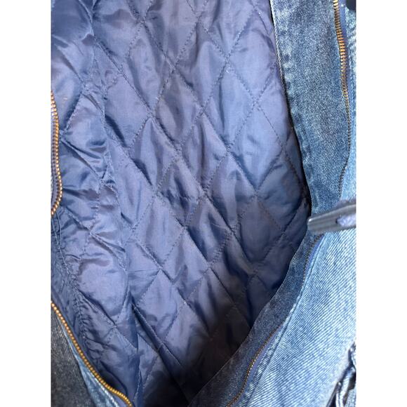 Vtg 90s Brandon Thomas Denim Duffle Toggle Coat Size L - Picture 10 of 14